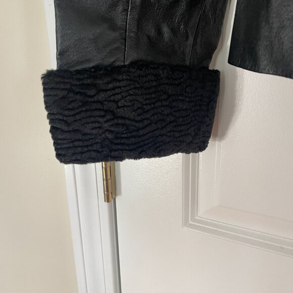 Leather jacket with embroidered buttons - Picture 2 of 8